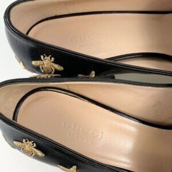 NIB Authentic Gucci Embroidered leather mid-heel pump - Picture 8 of 11